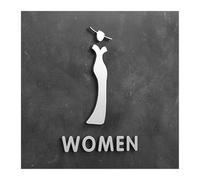 Señal de baño Placa de señal inodoro 3D, etiqueta adhesiva elegante for puerta sala lavado, tablero señalización for baño, decoración artística for el hogar y(Color30,18x11cm)