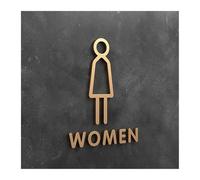 Señal de baño Placa de señal inodoro 3D, etiqueta adhesiva elegante for puerta sala lavado, tablero señalización for baño, decoración artística for el hogar y(Color7,25x16cm)