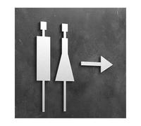 Señal de baño Placa de señal inodoro 3D, etiqueta adhesiva elegante for puerta sala lavado, tablero señalización for baño, decoración artística for el hogar y(Color24,25x16cm)