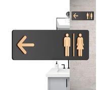 Señal de baño unisex para empresas - inodoro acrílico inodoro letrero direccional | Señalización de inodoro autoadhesiva para casa de negocios Restaurante público Lavandería Centro comercial Hotel