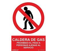 Señal de Caldera de gas, prohibido el paso de personas ajenas al servicio SEKURECO