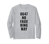 Señal de calle No Faux King Way - Pro Democracy No King Manga Larga
