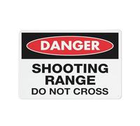 Señal de campo de tiro con texto en inglés "Danger Shooting Range Do Not Cross", lámina reflectante de grado 8 x 12, aluminio libre de óxido, resistente a la intemperie, impermeable, fácil de montar