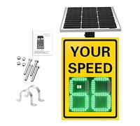 Señal De Control De Velocidad Por Radar Alimentada Por Energía Solar Con Pantalla Digital LED Que Informa Sobre Velocidad Conductor For Mayor Seguridad Vial Tranquilidad(Yellow,20 * 27in)
