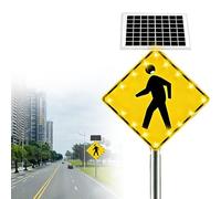 Señal de cruce de peatones alimentada por energía solar con película reflectante para la seguridad del tráfico callejero