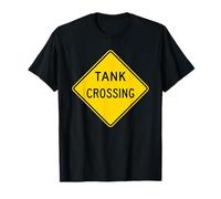 Señal de Cruce de Tanques Retro Militar Advertencia señal de Carretera Cisterna Camiseta