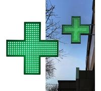 Señal de cruz LED de neón para farmacia, hospital y clínica, luz intermitente multimodo con cadena colgante para decoración médica de emergencia, exhibición de pared/ventana