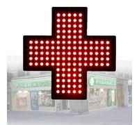 SeñAl De Cruz MéDica Led, SeñAles De Luz Cruzada,LáMpara De SeñAl De Cruz De Farmacia Con Interruptor De TraccióN,3 Modos: Siempre Encendido,Intermitente Y Intermitente General,Red-35 * 35cm