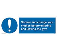 Señal de ducha y cambio de ropa antes de entrar y salir del gimnasio - 300 x 100 mm - L31