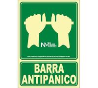 Señal de emergencia Empujar Barra antipánico para Abrir Puerta, luminiscente SEKURECO
