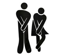 Señal de entrada baño 3D extraíble, pegatinas pared divertidas for mujer y hombre, póster for puerta, pegatina for superficie espejo, decoración DIY(Black Type B)