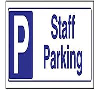 Señal de estacionamiento VSafety Staff Garaje - Paisaje - 300 mm x 100 mm - 1 mm plástico rígido