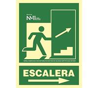 SEÑAL DE EVACUACIÓN"ESCALERA" SUP DCH CLASE B (PVC 0.7MM) 22.4X30CM