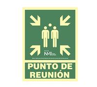 SEÑAL DE EVACUACIÓN "PUNTO DE REUNION" CLASE B (PVC 0.7MM) 22.4X30CM