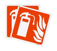 Señal de extintor de 2 piezas señal de ángulo de extintor | señal de protección contra incendios de aluminio señal de advertencia de seguridad de aluminio 20x20cm