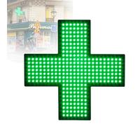 SeñAl De Farmacia Led Cruzada,LáMpara De SeñAl De Cruz De Farmacia,3 Modos De Trabajo Ajustables (Siempre Encendido,Intermitente Y Intermitente General) Para Hospitales,ClíNicas,Green-30 * 30cm