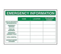 Señal de información de emergencia VSafety - Paisaje - 300 mm x 200 mm - 1 mm de plástico rígido