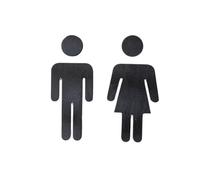 Señal de inodoro con símbolo de hombres y mujeres, de madera, para el inodoro, para el inodoro, para el baño, el armario (A)