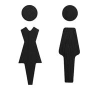 Señal de inodoro de madera para hombres y mujeres, cartel de inodoro, adhesivo para puerta de inodoro, autoadhesivo para inodoro, cuarto de baño, armario (B)