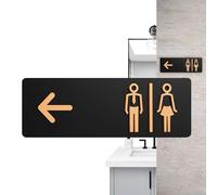 Señal de inodoro - Izquierda derecha acrílico adhesivo | para montaje en pared - Señal de inodoro previsto para centros comerciales, edificios, hoteles, restaurantes y cafeterías