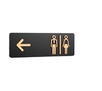 Señal de inodoro para hombres y mujeres, señal de baño con guía de baño público de hotel a la izquierda y derecha, letrero de indicación para el baño, se aplica a la oficina, hogar, puerta pública
