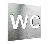Señal de Inodoro, Símbolo de Inodoro, Placa de identificación General con Tablero Trasero suspendido, para Edificios de oficinas en la Calle(Silver,20 * 20Cm)
