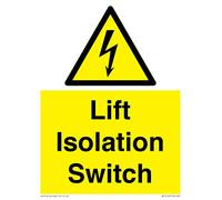 Señal de interruptor de aislamiento de elevación, 150 x 200 mm, A5P