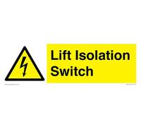 Señal de interruptor de aislamiento de elevación, 300 x 100 mm, L31