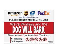 Señal de "Leave Pack" - Do Not Knock or Ring Bell - The Dog Will Bark (signo de colgar)