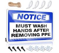 Señal de límite de cerveza con texto en inglés "Debe lavarse las manos después de quitarlo", letrero de lata de café, letrero de metal divertido (20 x 30 cm)