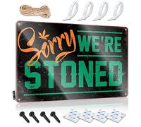 Señal de límite de cerveza con texto en inglés "Sorry We'Re Stoned", letrero de lata para bar (20 x 30 cm)