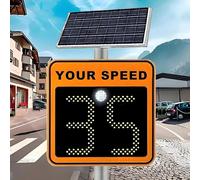 Señal de límite de velocidad de radar alimentada por energía solar con retroalimentación LED para la seguridad del tráfico