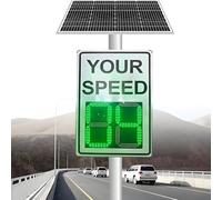 Señal de límite de velocidad de radar con energía solar con pantalla LED y control remoto, señal de tráfico resistente a la intemperie para seguridad vial y monitoreo de velocidad