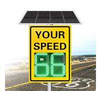 Señal de límite de velocidad de radar con energía solar, pantalla LED de límite de velocidad para carreteras, límite de velocidad ajustable, cobertura de cuatro carriles, 60 x 90 cm