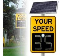 Señal de límite de velocidad de radar con energía solar, pantalla LED de radar, señal de retroalimentación, impermeable IP65 para carreteras y carreteras urbanas