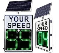 Señal de límite de velocidad de radar con energía solar, pantalla LED de retroalimentación de tráfico, cubre cuatro carriles, incluye accesorios
