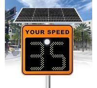Señal de límite de velocidad de radar con energía solar, pantalla LED de retroalimentación de velocidad para carreteras y carreteras de límite de velocidad