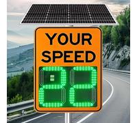 Señal de límite de velocidad de radar con energía solar, placa LED de retroalimentación de tráfico para visualización de velocidad, cubre múltiples carreteras, mejora la seguridad del tráfico