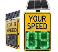 Señal de límite de velocidad de radar con energía solar, señal LED de retroalimentación de radar, IP56 impermeable, detección de 300 m, para carreteras y carreteras de velocidad limitada