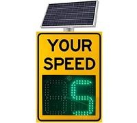 Señal de límite de velocidad de radar con energía solar, tablero de retroalimentación de tráfico de 20 x 27 pulgadas, advertencia de carretera tu velocidad, indicador de seguridad duradero para