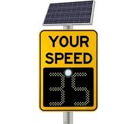 Señal de límite de velocidad de radar con pantalla de retroalimentación, IP65 impermeable, visibilidad de 500 m para control de tráfico en carreteras y calles