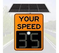 Señal de límite de velocidad de radar solar, detector LED, distancia de 300 m para carreteras