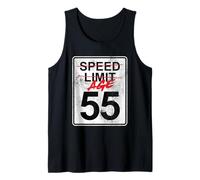 Señal de límite de Velocidad para 55 años, diseño Divertido de cumpleaños número 55 Camiseta sin Mangas