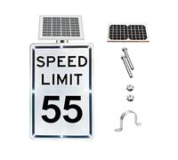 Señal de límite de velocidad solar intermitente activa, señal de control de tráfico LED de alta visibilidad 18x24(SpeedLimit55)