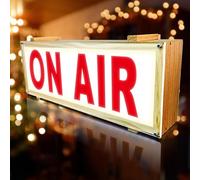 Señal de luz de grabación, en caja de aire, señal de neón en el aire, cartel de luz LED de estudio, advertencia para estudio