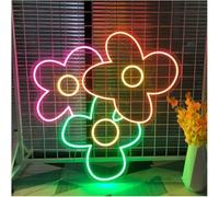 Señal de luz de neón Flores para Luces LED de neón Multicolor para la Pared habitación del hogar para Fiestas Bodas Tiendas decoración