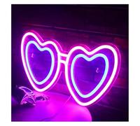 Señal de luz de neón Lámpara de Ambiente con Forma Gafas para Sol neón para Colgar en la Pared, acrílico