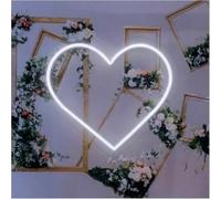 Señal de luz de neón Lámpara de Ambiente Relajante con letreros neón en Forma corazón, Luces Brillo Ajustable(D,35cm)