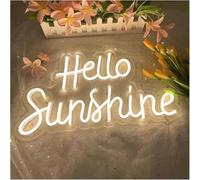 Señal de luz de neón Lámpara de neón con el Letrero Hola para Sol para la habitación niñas, luz Nocturna Decorativa