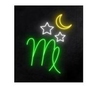 Señal de luz de neón Lámpara de Pared Decorativa neón con Forma Signo Zodiacal, Virgo, para Luna